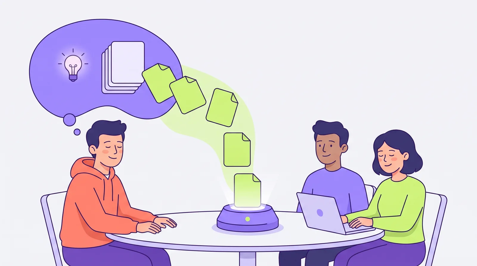 Knowledge lifting out of one person's head into a shared place the whole team can reach