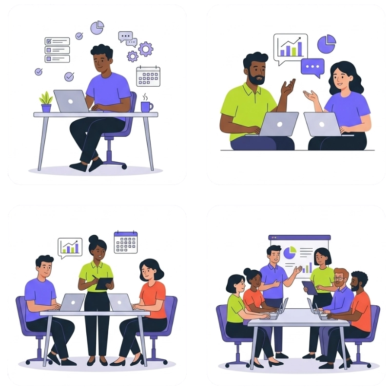 Teams of every shape working in TeamBrain